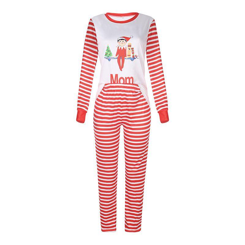Festive Family Matching Christmas Pajamas Set Long Sleeve Sleepwear For Men Women Kids