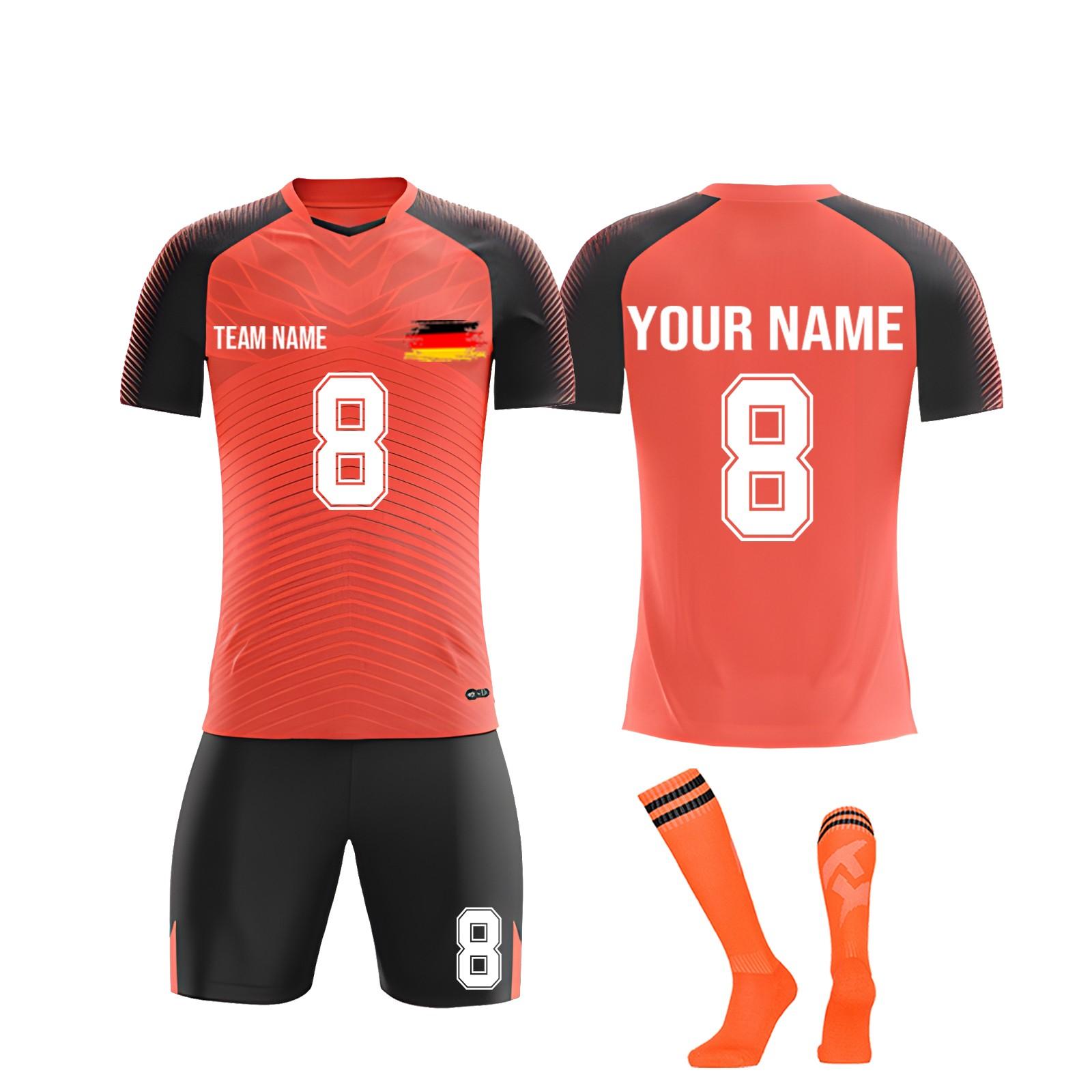 

Комплект персонализированных рубашек для мужчин и девочек с именем и номером, футбольные майки на заказ для мальчиков, тренировочный костюм XL оранжевый
