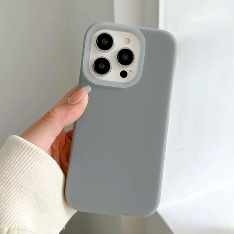 

Улучшенный серый жидкий силикон 16 Подходит для чехла для телефона iPhone Apple 15promax Простой 14 Однотонный мягкий чехол 13 12pro max