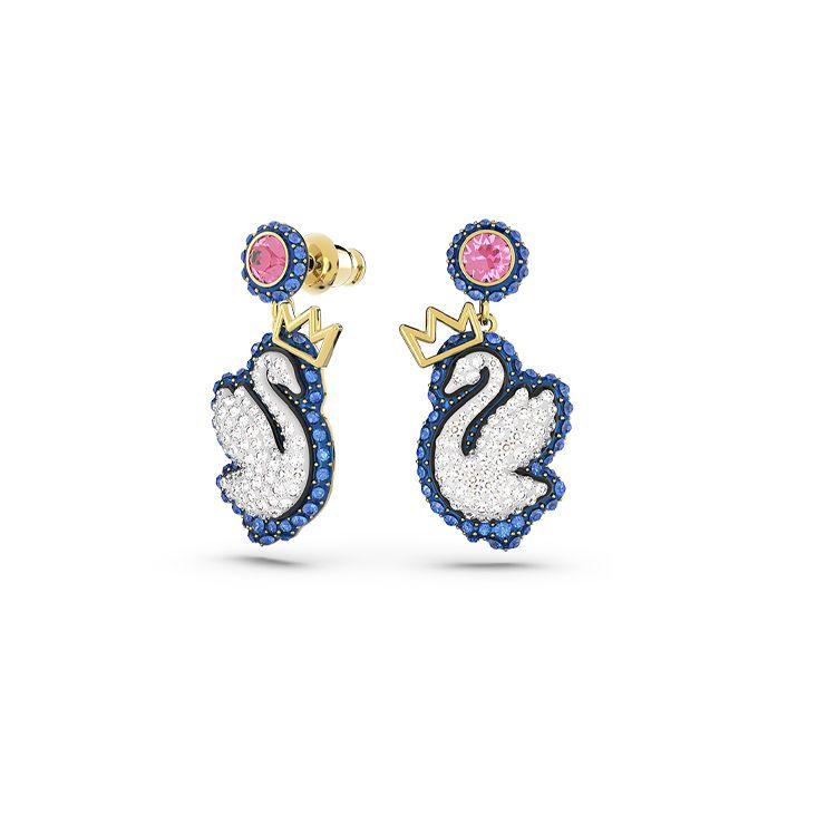 

Swarovski Swan Shaped Crystal Earrings Women earrings Blue 5649196 Box (Random Color)