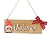 Wooden Christmas Unique Ornament Gnome Door Sign With Gift Box Rudolf Design For Festivities