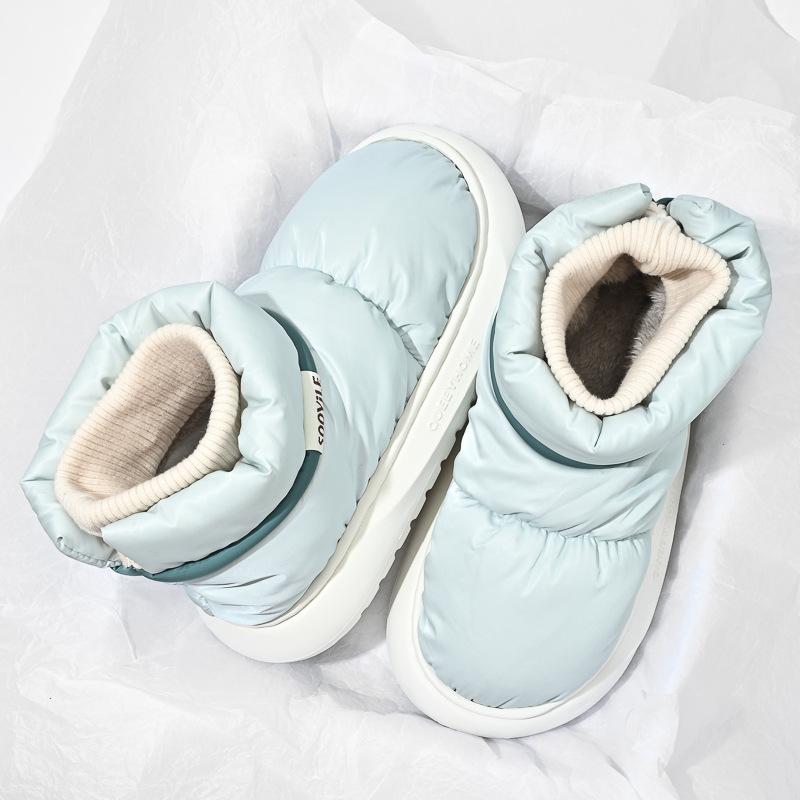 Fashion Women's Waterproof Down Cotton Padded Shoes Warm Plush Thick Bottom Snow Boots Women 2024 Platform Non-Slip Winter Ankle Boots