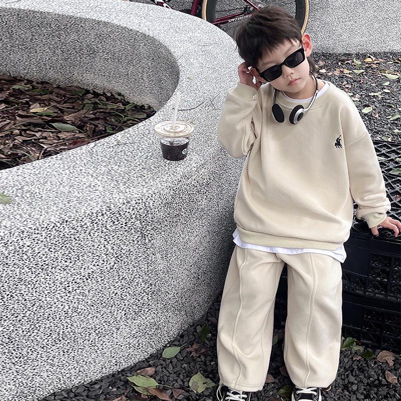 

Осенняя распродажа: Детский вышитый свитшот в корейском стиле - Однотонный 110 cm бежевый/миндальный