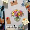 5pcs Flower 2D Flat Paste Fruits Home Decor Decorative Supplies Refrigerator Decor  Dorm Room
