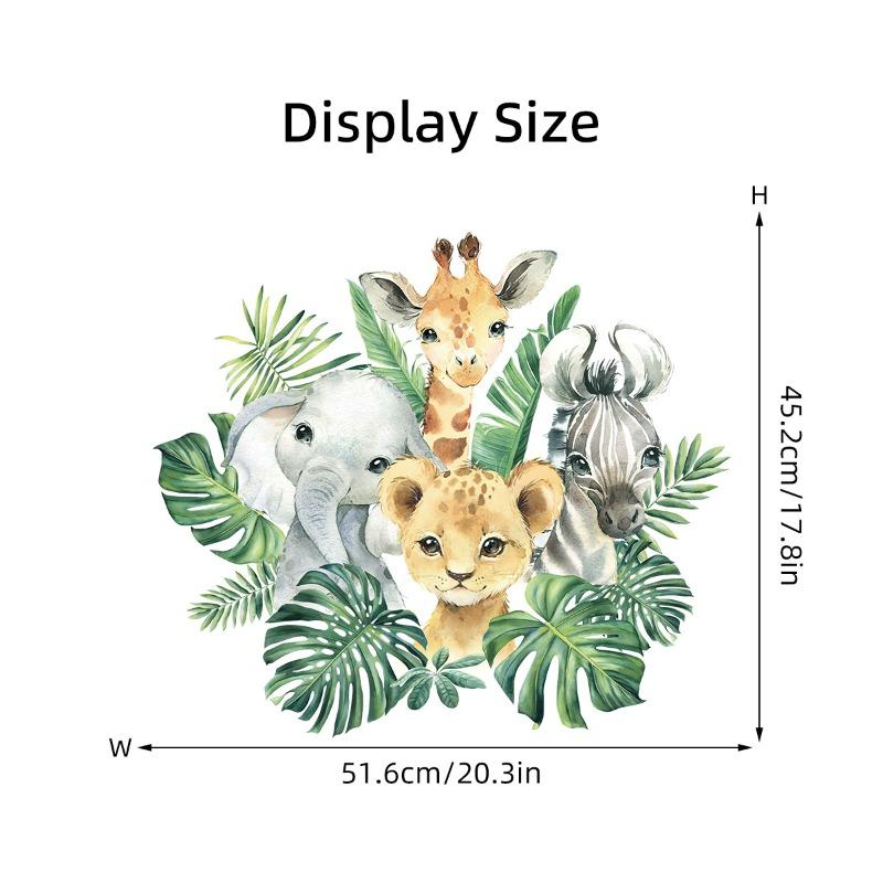 1PC Cartoon Lion Elephant Zebra Giraffe Smiling Face Wall Sticker for Kids Room Bedroom Home Decoration Wall Decal