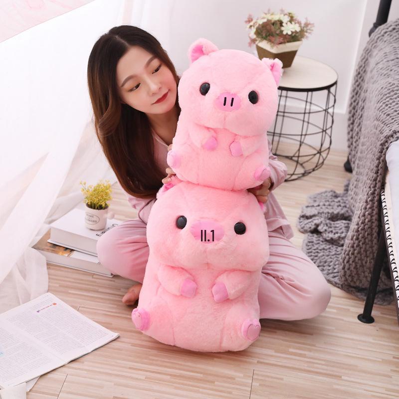 Lucky Pig Plush Toy - Cute Big Head Cushion for Girls, Gift for Holidays & Claw Machine Fun