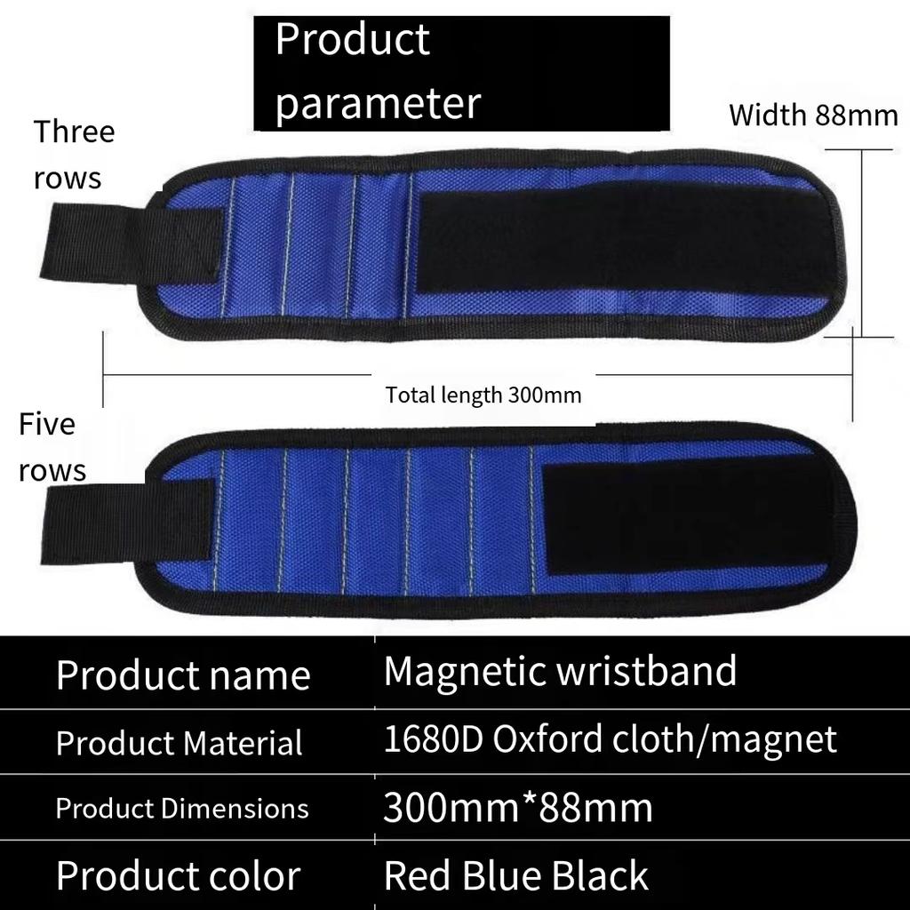 Magnetic Wristband Tool Holder with Strong Magnets for Screws Nails Drilling Bits Cool Gadgets for Men Women DIY
