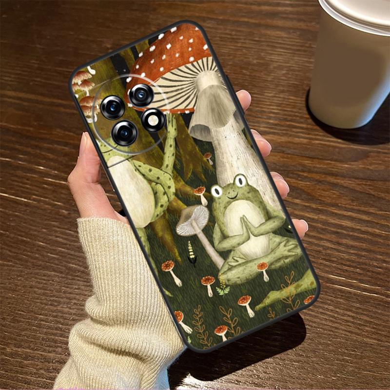 Vintage Retro Frog Mushrooms For OnePlus 15 13 12 11 15R 13R 12R 8T 10T 13T Case For OnePlus Nord 5 CE 2 3 4 Lite N20 N30