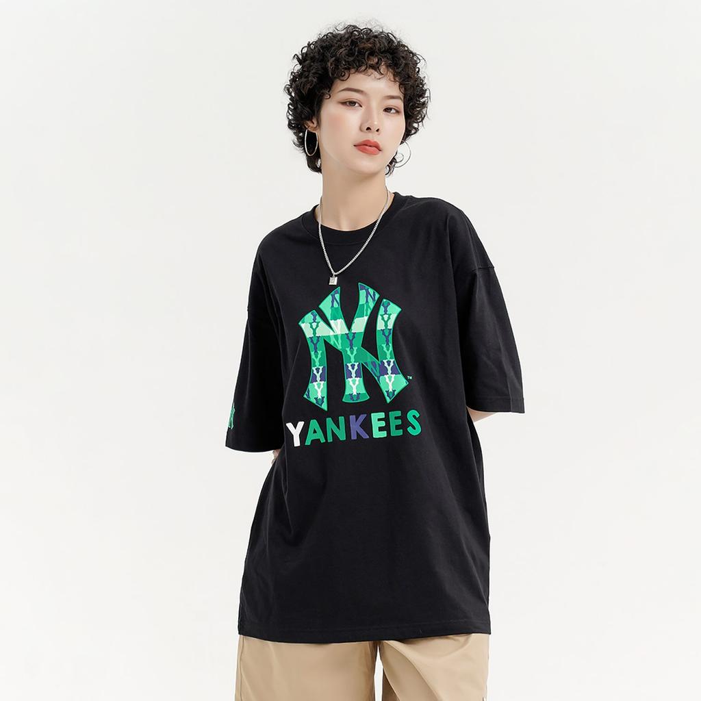 MLB New York Yankees T Shirts Unisex Black Crew Neck Moderate Straight Fit 3ATSM0933-50BKS
