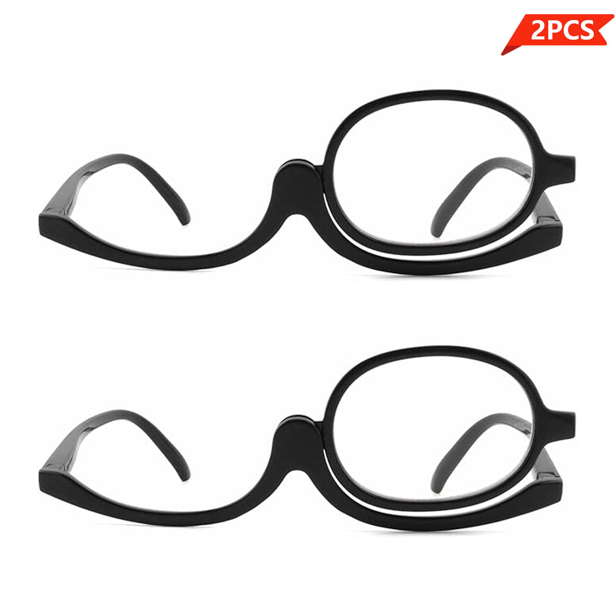 

2 Pairs Makeup Reading Glasses Magnifying Flip Down Cosmetic Readers for Women +1.0 to +4.0 3 чёрный