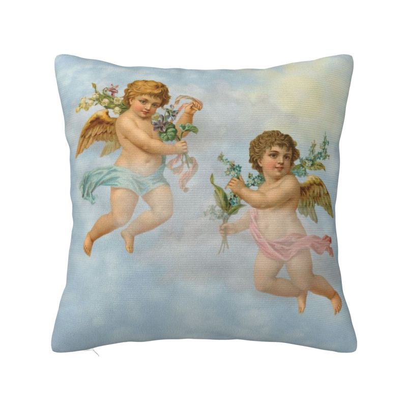 Custom Vintage Rose Victorian Angel Pillow Covers Home Decoration Luxury Cushion Cover Square Pillowcase