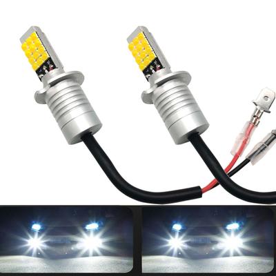 Lampa przeciwmgielna LED HooMoo, Lampa przeciwmgielna LED H3, Biała, 6000K, Zgodna z przeglądem, DC12V, Niepolaryzowana, Żarówka LED do samochodu, Zestaw 2 szt.