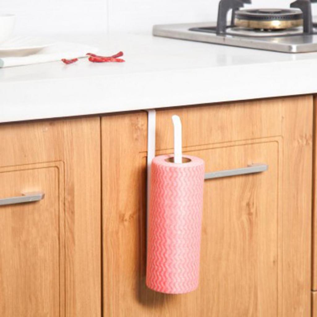Kitchen Paper Towel Hanger Holder Under Cabinet Roll Rack Space Save Organizer