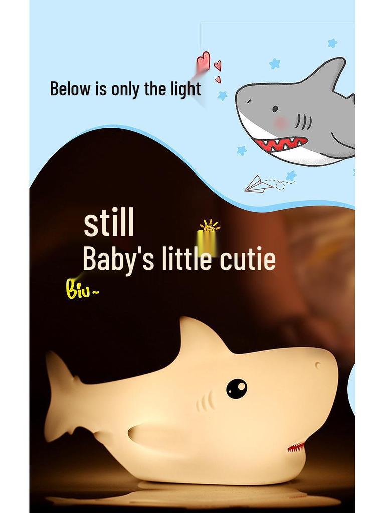 Creative Shark Silicone Night Light - Perfect Bedroom Gift for Kids