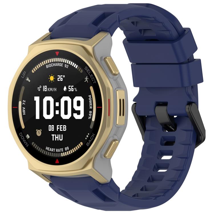 xDfind Solid Color Black Buckle Silicone Watch Band For Amazfit T-Rex 3 Pro 44mm темно-синий