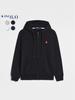 Men's Autumn/Winter Ralph Lauren Embroidered Logo Hooded Sweatshirt with Velvet Lining and Zipper.