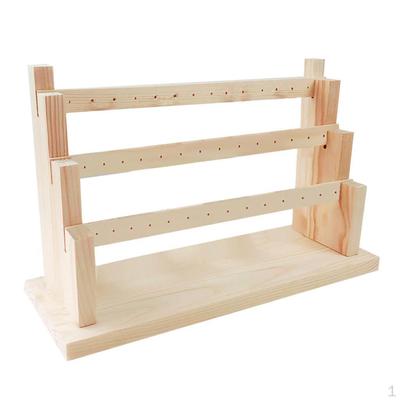 Wood Jewelry Rack Storage Display Wooden Dangle Earring Stand Holder Jewellery