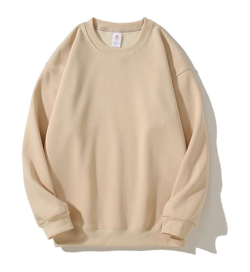 Silver Fox Fleece Sweatshirt Fleece-Lined Thickened Crew Neck Sweatshirt Men's & Women's Fashion Fall Winter Loose-Fit Drop-Shoulder Basic Sweatshirt