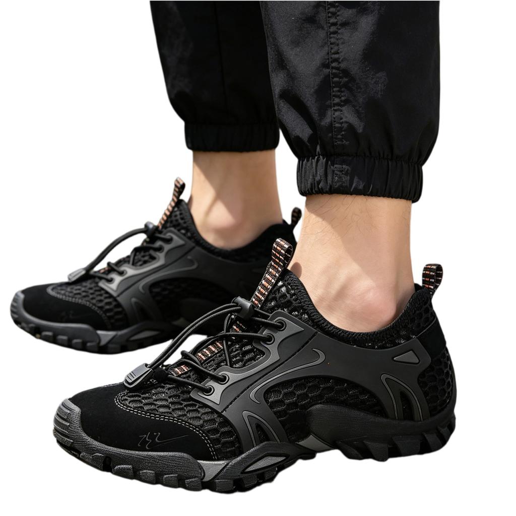 Men's Breathable Mesh Water Shoes Outdoor Hiking Trail Running Athletic Lightweight Quick Drying Sports Sneakers for Trekking