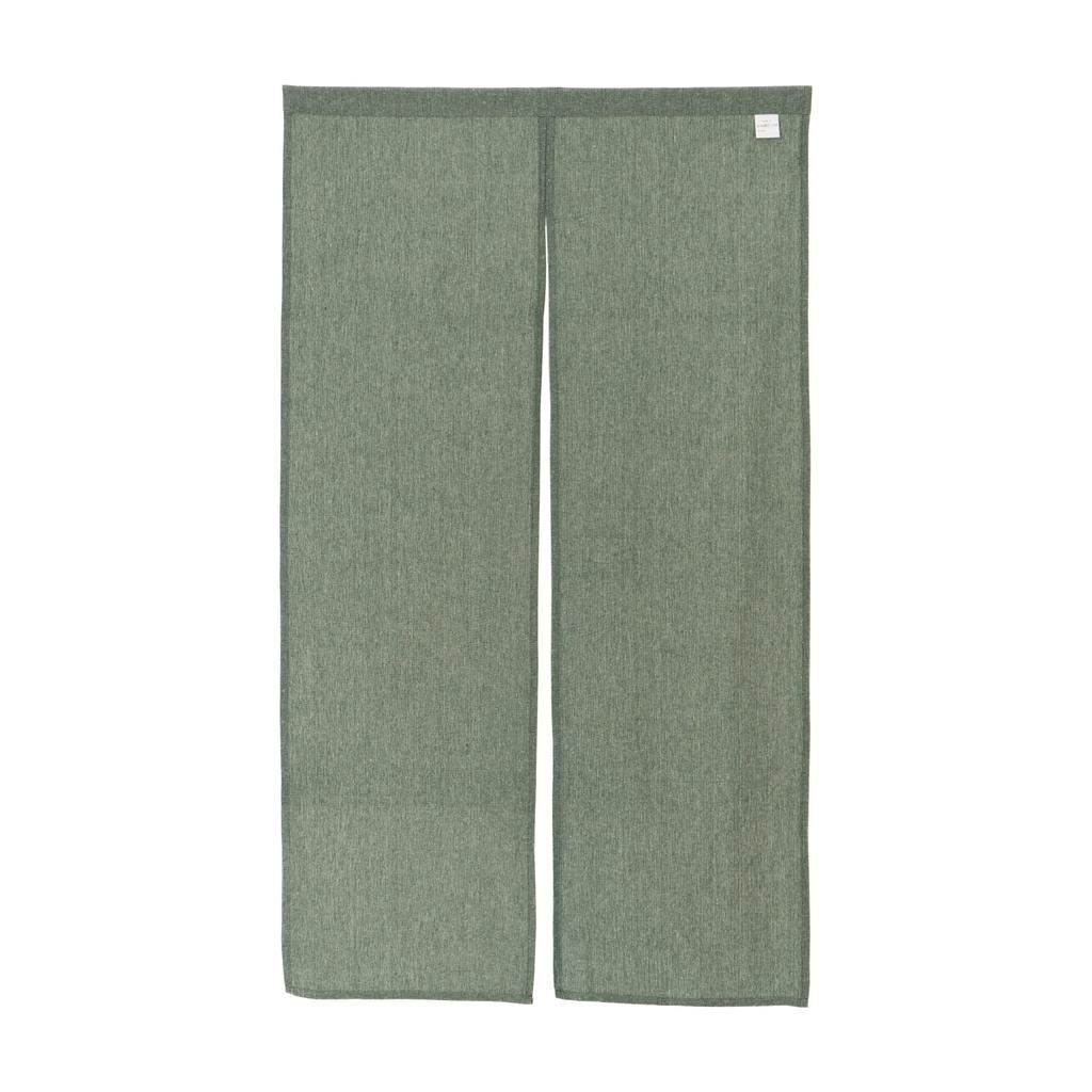 narumikk Noren Shardamu Cotton Blend Material Plain Made in India Noren Noren with Center Crack Approximately Width 85cm x Length 150cm Green (Size