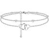 European Minimalist Heart-Shaped Interlocking Ankle Bracelet