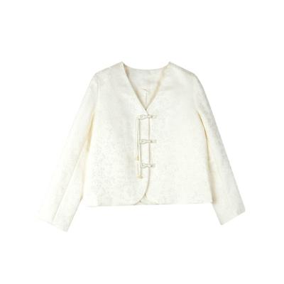 Chinese Style Long-sleeved Short Jacket for Women In Spring New Style Women's Retro Cardigan Top