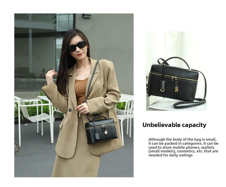 Women's High-Grade Retro Leather Underarm Lunch & Cosmetic Bag - 2025 Fashion Versatile Handheld Style
