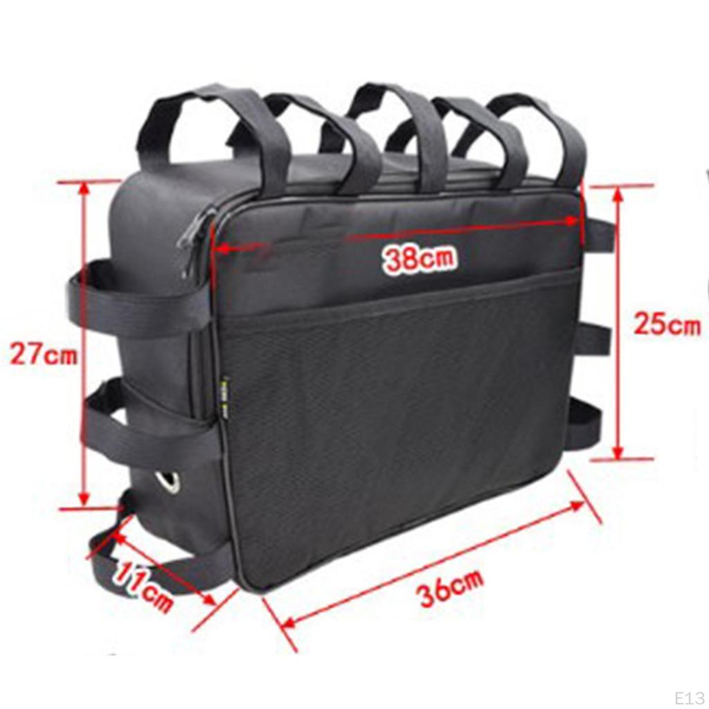 Frame Storage Bag Front Pouch Holder Container Zipper Electric Bike Power for Mini Air Pump Trip