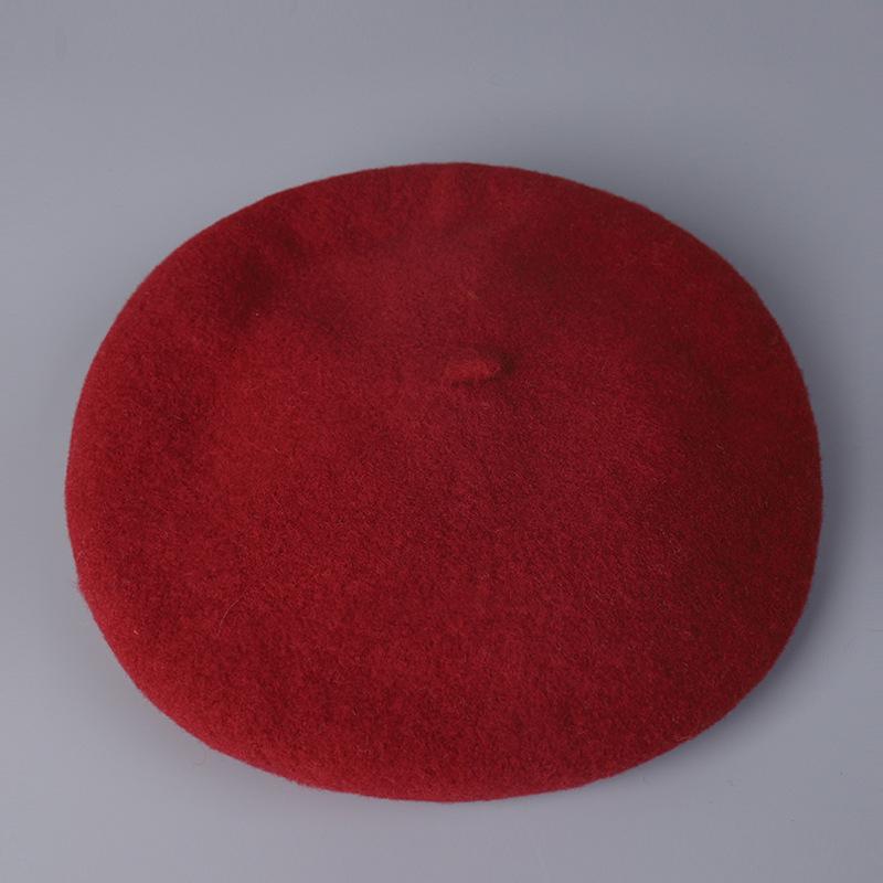 100% Australian Wool Plain Beret Cap French Minimalist British Pumpkin Hat Warm Winter Wool Painter Cap