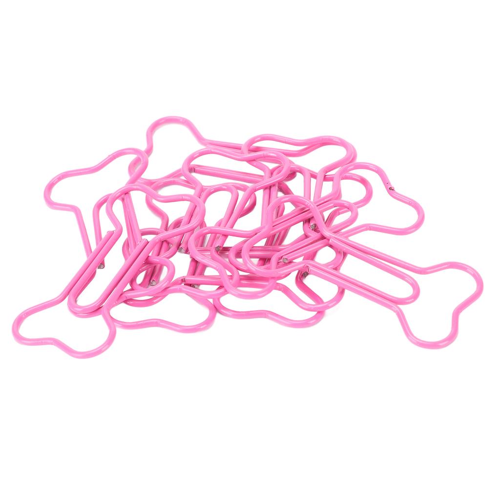 100pcs Paper Clips  Bone Shape Portable Small Cute Electroplating Metal Paper Clips for File Cla