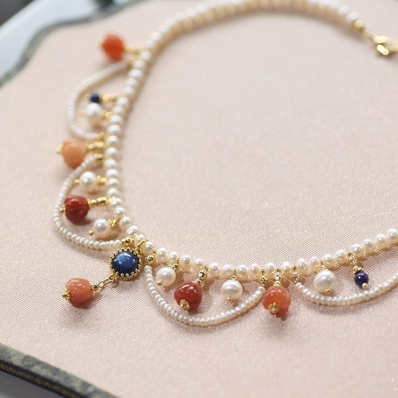 Pearl Gold Silk Multi-layer Yingluo Necklace