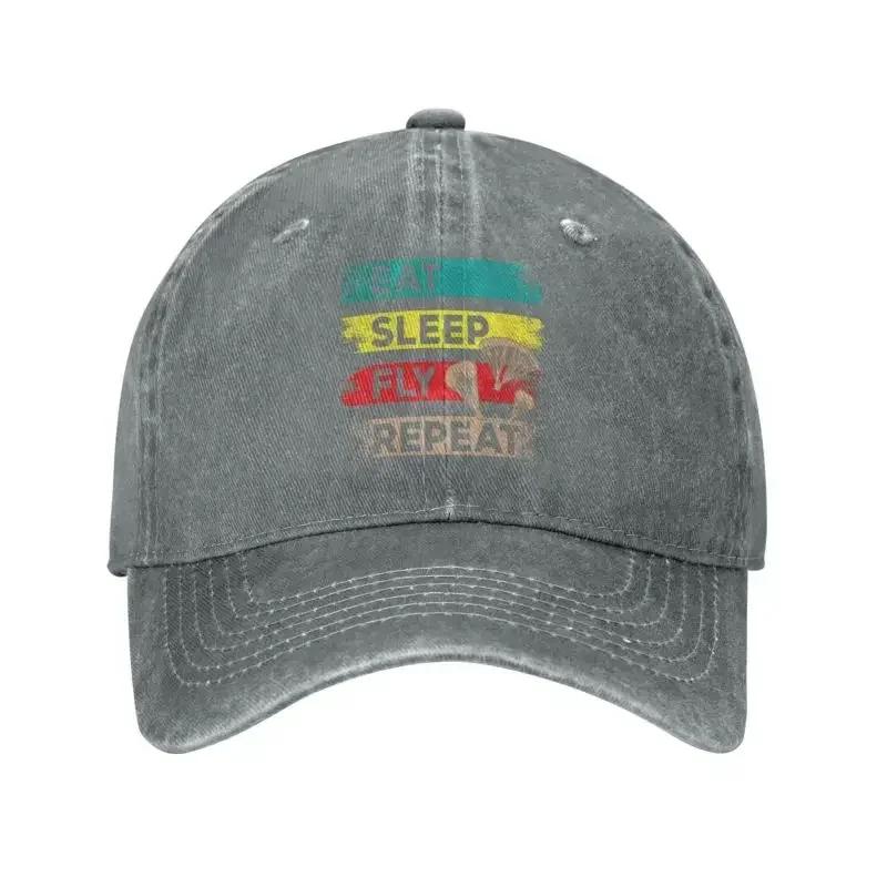 Personalized Cotton Paragliding Eat Sleep Fly Repeat Baseball Cap Men Women Breathable Paraglider Dad Hat Outdoor