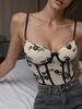 TEMU Velvet Embroidered Underwire Corset Vest for Women