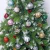 12pcs/set Christmas Pine Tree Ornament 6cm Christmas Tree Hanging Ball Pendant Red Green Gold Ball Ornaments New Year Decoration