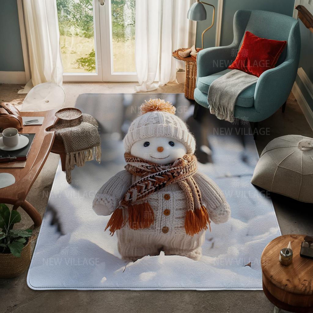 House Entrance Carpet Home Door Mat Living Room Bath Foot Bathroom Non-slip Water Absorption Rugs Bath Merry Christmas Winter