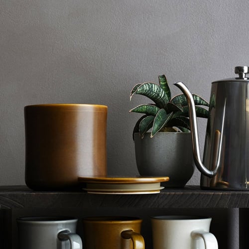 KINTO SCS Coffee Canister, 600ml, Brown, Coffee Bean Storage Container, Microwave and Dishwasher Safe, Gift, 27669