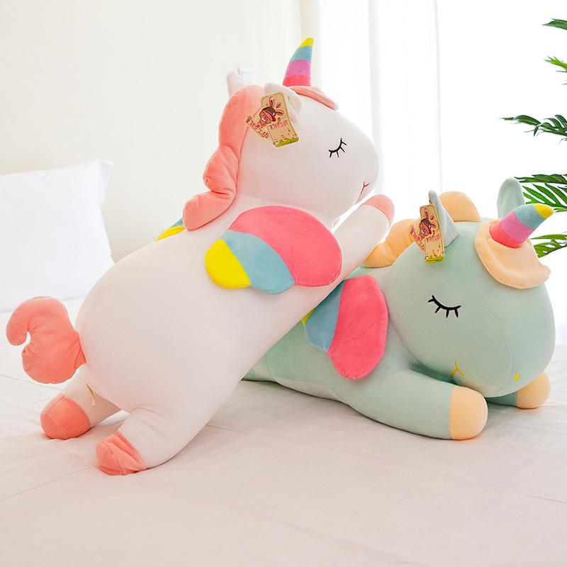 Rainbow Angel Unicorn Doll Plush Toy Large Throw Pillow Sleeping Doll Super Soft Ragdoll Birthday Gift