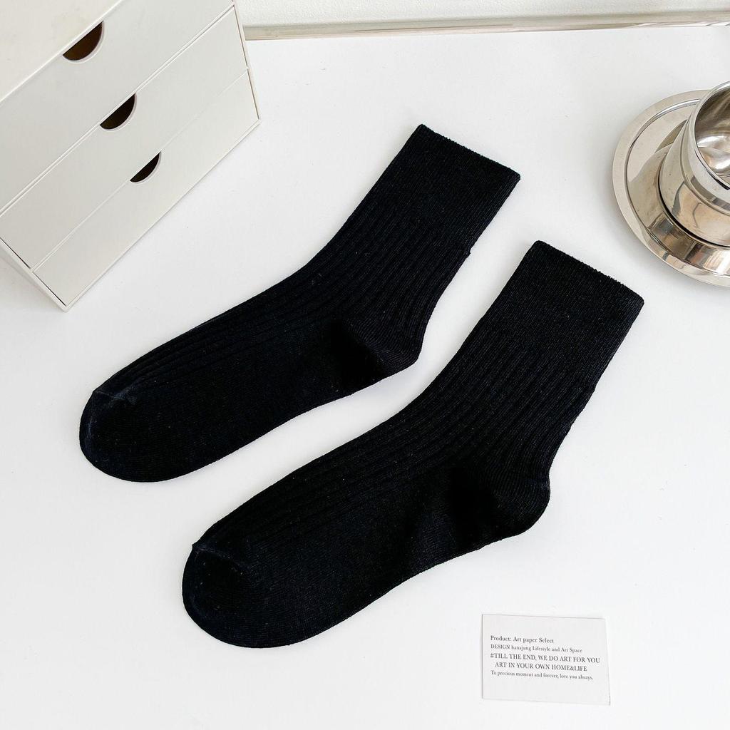 Women's White Long Cotton Mid-Tube Socks - Trendy Japanese-Inspired Summer Style with Loose Fit