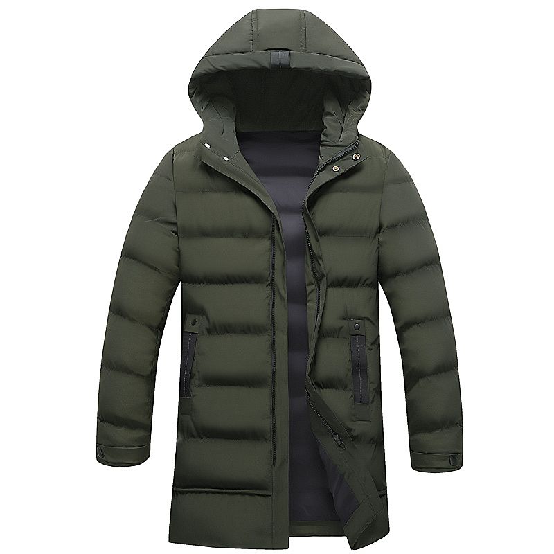 Autumn New Arrival Mid Length Long Length Hooded down Jacket Boys plus Size plus Size Overweight Man Overcoat Heattech Super Thick Bread Coat