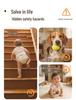 Third Gen No-Drill Pet Safety Gate with Extension Rod - Anti-Cat/Dog Retractable Barrier for Living Room