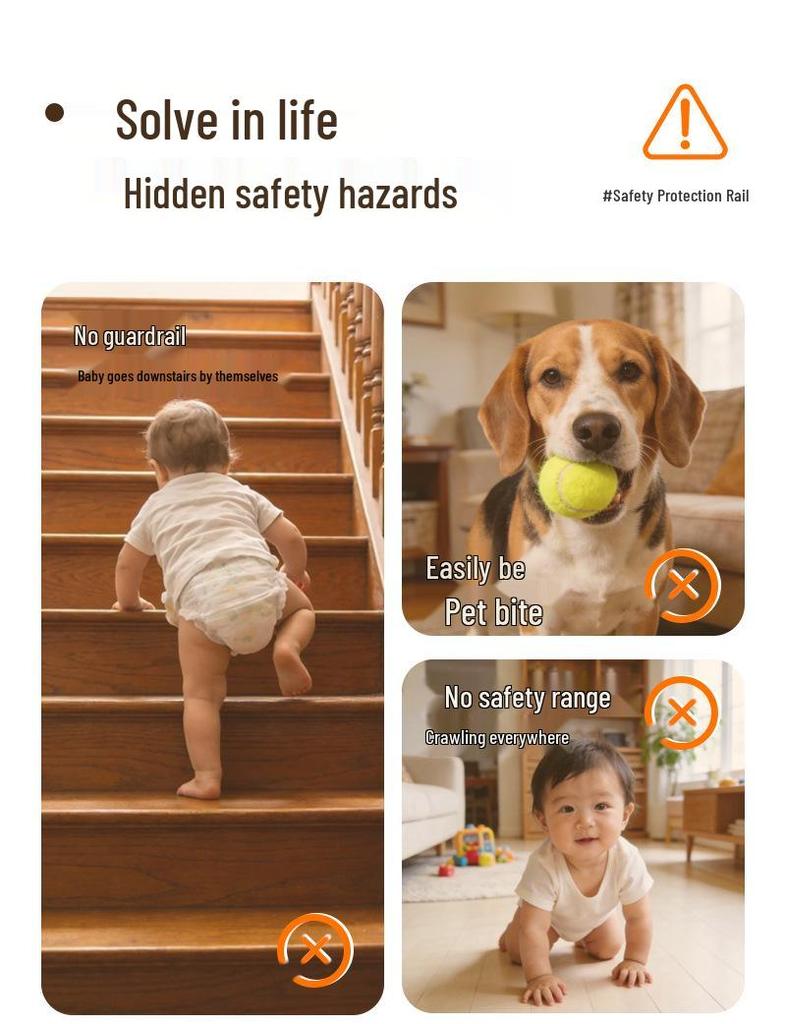 Third Gen No-Drill Pet Safety Gate with Extension Rod - Anti-Cat/Dog Retractable Barrier for Living Room