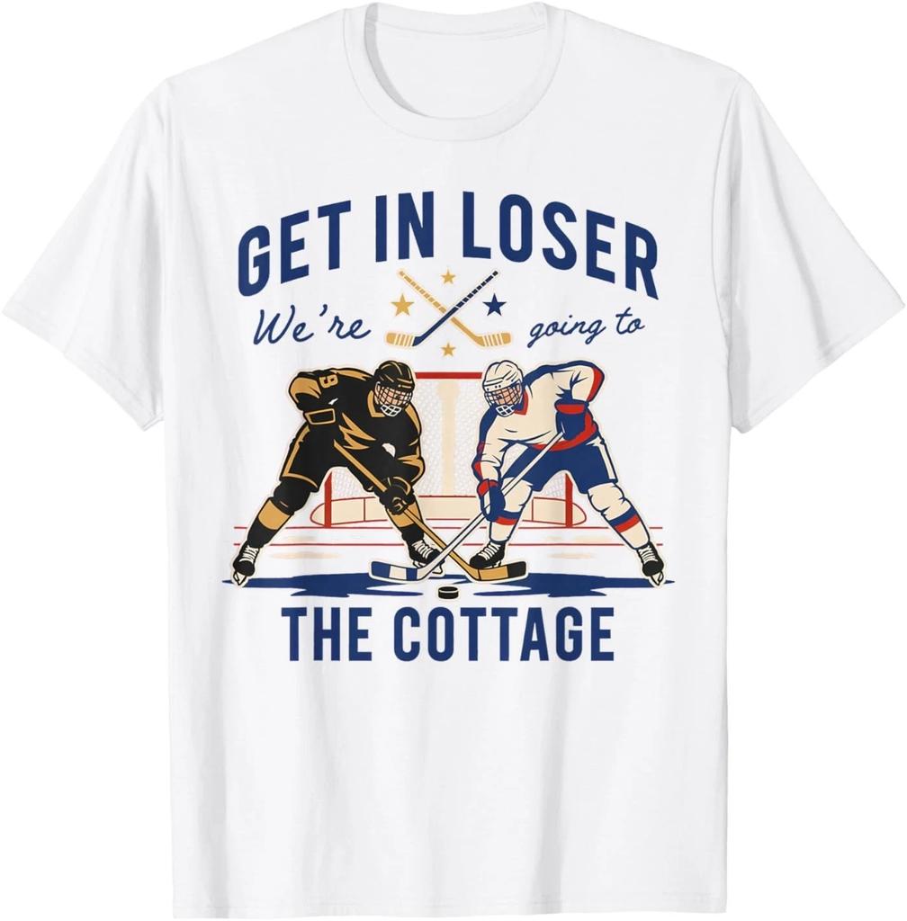 Entra Perdente Andiamo al Cottage Serata Hockey Maglietta