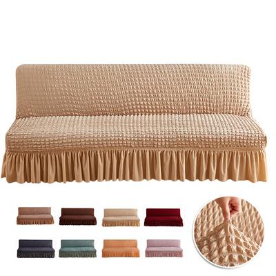 Seersucker Sofa Bed Cover Jacquard Solid Color Spandex Living Room Stretch All -Inclusive Sofa Cushion Cover Without Armrests