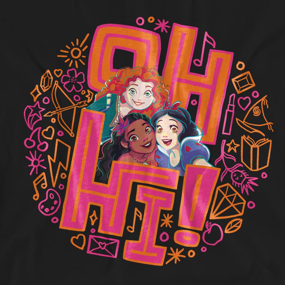 Disney Princess Unisex Adult Oh Hi! Merida Moana Snow White T-Shirt