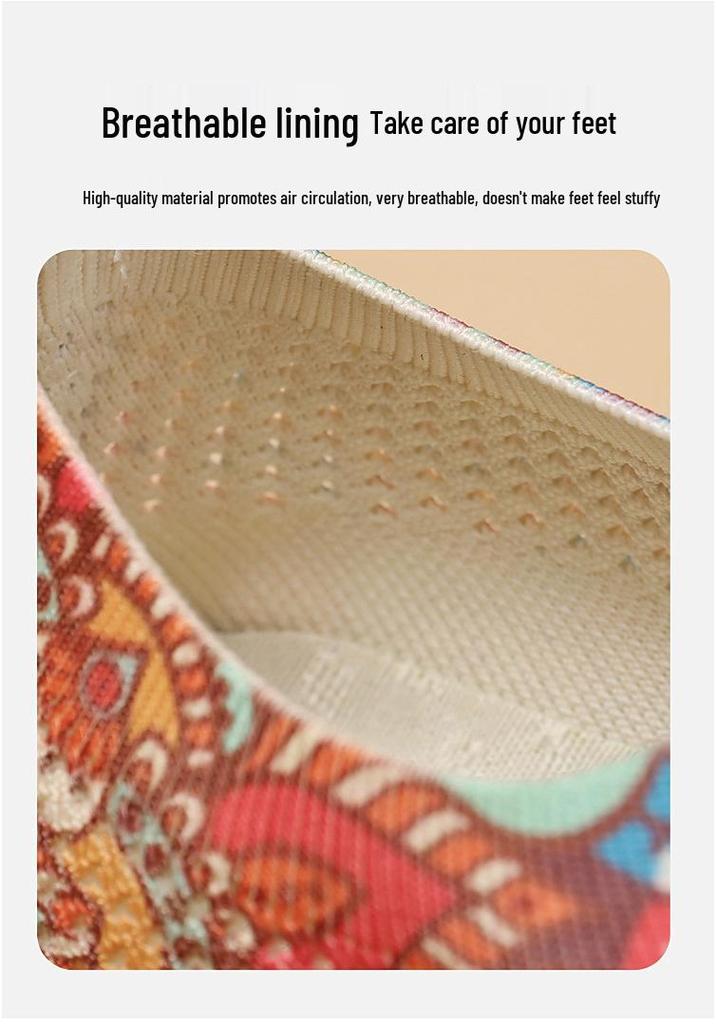 Scarpe da donna slip-on in rete con stampa graffiti di frutta estiva