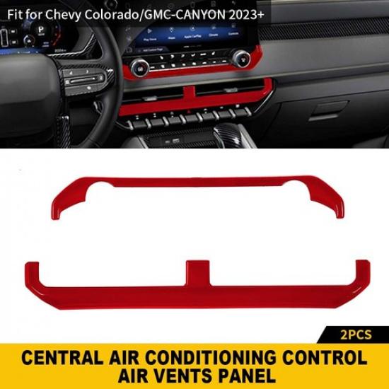 Red Central Console Radio Control AC Trim Covers For Chevy Colorado CANYON +
