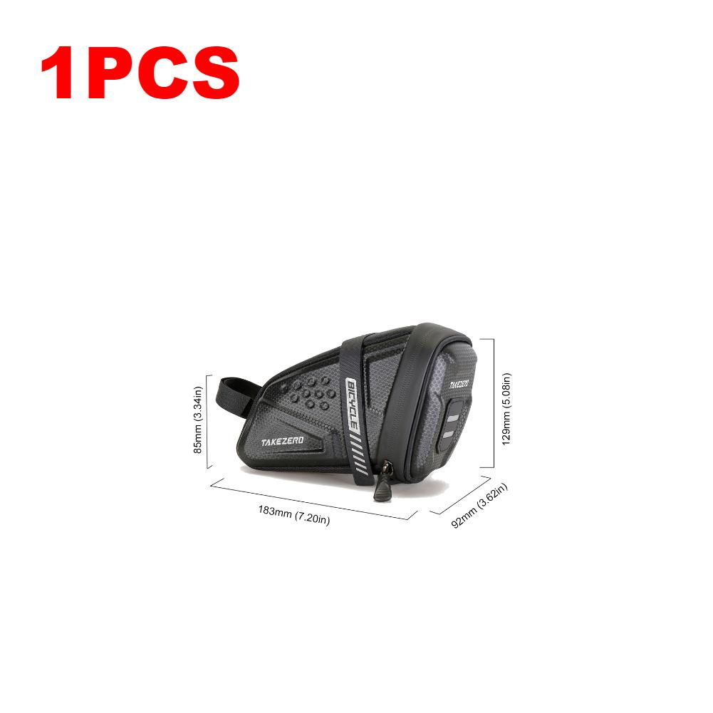 1-5PCS 1L Bicycle Saddle Bag Waterproof MTB Road Bike Saddle Bag EVA Hard Shell Refletive Pouch Bag Outdoor Cycling Accessories