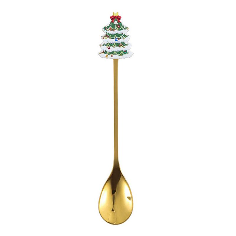 Stainless Steel Spoon Christmas Coffee Spoon Ice Cream Spoon Jam Spoon Dessert Spoon Christmas Gifts Kitchen Accessories