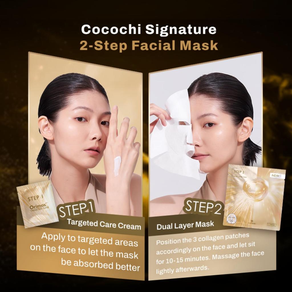 Cocochi Cosme AG Clarifying Concentrate Mask 1g 25mL X 5 Face Packs Individually Wrapped + (Aging Care/Niacinamide/Moisturizing)
