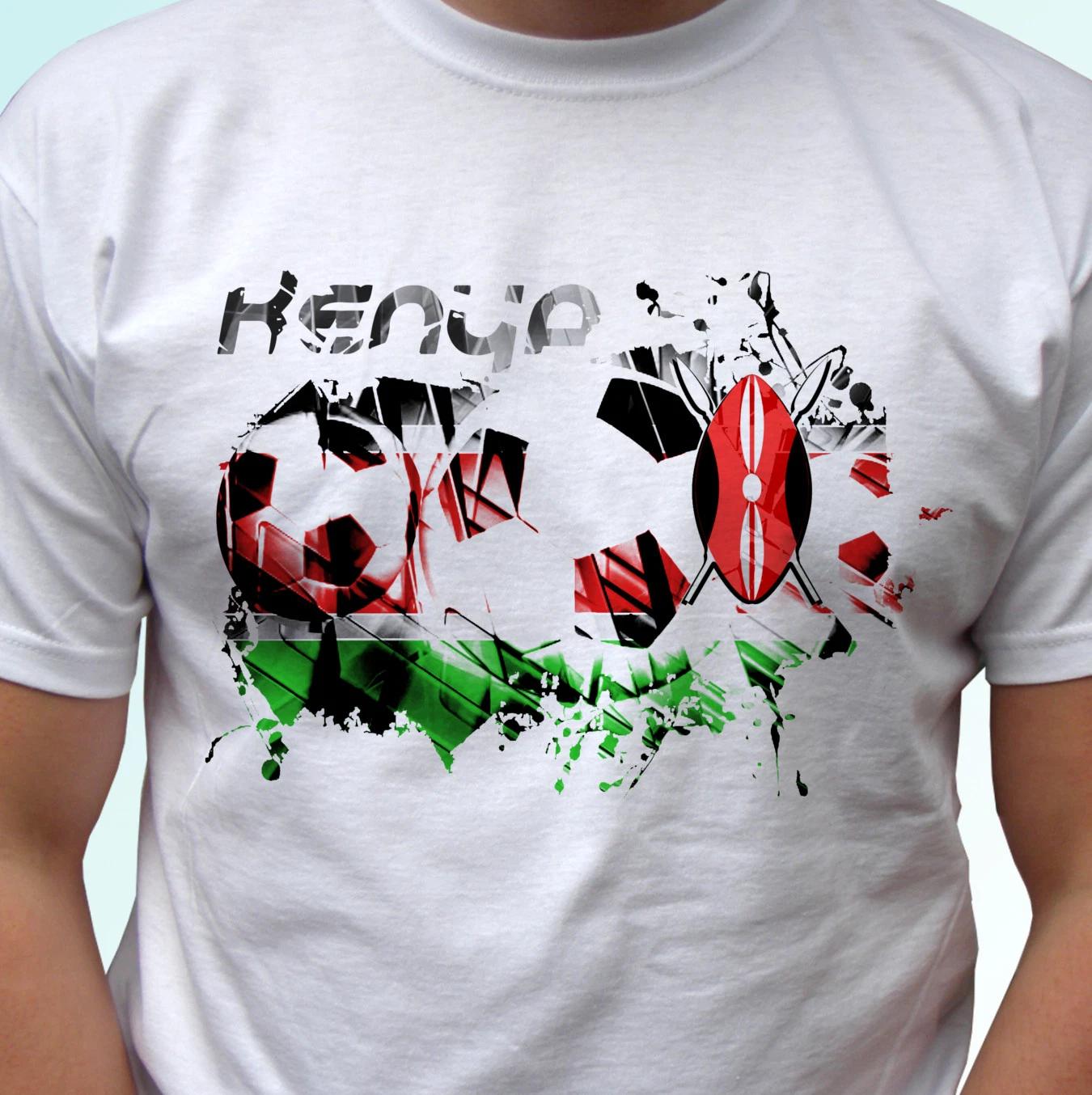 

Kenya football flag white kids boys T-Shirt soccer africa design s s kids sizes 160